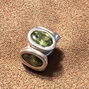 Pandora Silver Bracelet with Green Gemstones